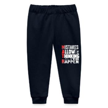 Math Teacher Mistakes Allow Thinking To Happen - Baby Organic Sweatpants by Stanley/Stella - navy - Front