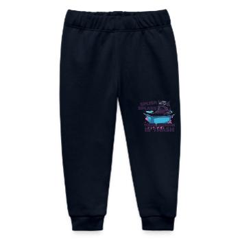 Splish Splash Raccoon Fun - Opinion Is Garbage - Baby Organic Sweatpants by Stanley/Stella - navy - Front