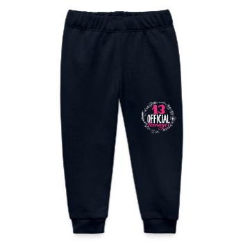 13th Birthday Official Teen Flowers - Baby Organic Sweatpants by Stanley/Stella - navy - Front