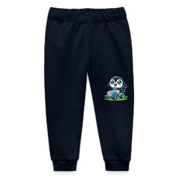 Penguin Tractor Horticulture Landscaper - Baby Organic Sweatpants by Stanley/Stella - navy - Front