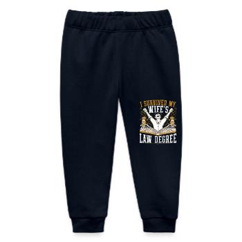 Studying law My wife's law studies survived - Baby Organic Sweatpants by Stanley/Stella - navy - Front