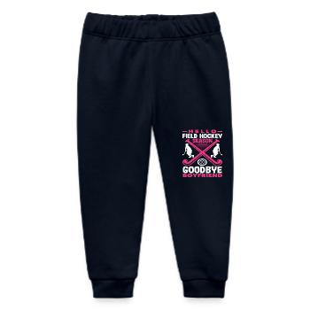 Hello Field Hockey Players Season Bye Bye Friend - Baby Organic Sweatpants by Stanley/Stella - navy - Front