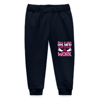 Midwife born to help - Baby Organic Sweatpants by Stanley/Stella - navy - Front