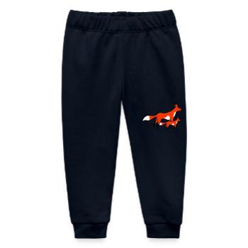 2 Foxes Mother Red Fox Little Child Father Mom - Baby Organic Sweatpants by Stanley/Stella - navy - Front