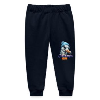 Hamburg Hamburger Deern North German Seagull Beanie - Baby Organic Sweatpants by Stanley/Stella - navy - Front