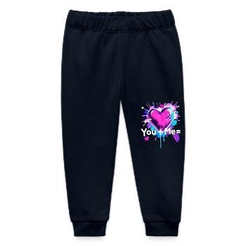 Du+Ich=Herz Du Plus Me ist gleich Liebe - Baby Organic Jogginghose Baby Tumbler von Stanley/Stella - Navy - Vorne