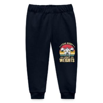 Yeah Buddy Light Weights Fitness Spruch - Baby Organic Jogginghose Baby Tumbler von Stanley/Stella - Navy - Vorne