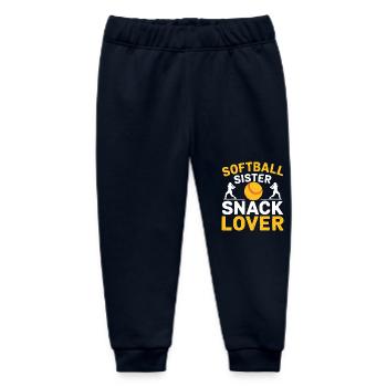 Softball Saying Sister Funny Softball Gift - Baby Organic Sweatpants by Stanley/Stella - navy - Front