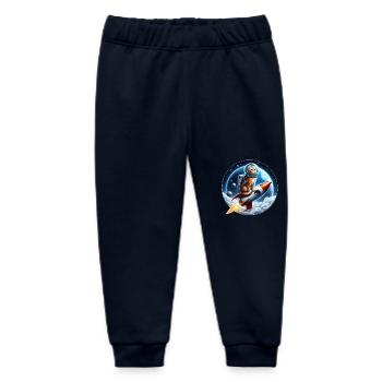 Astronaut Cat - Baby Organic Sweatpants by Stanley/Stella - navy - Front