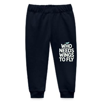 Vegan Vegetarian: Wer Braucht Flügel Zum Fliegen - Baby Organic Jogginghose Baby Tumbler von Stanley/Stella - Navy - Vorne