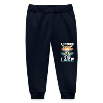 Another summer at the lake: canoeing adventurers - Baby Organic Sweatpants by Stanley/Stella - navy - Front