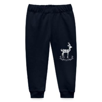 Antelope Antelope Floral Pattern - Baby Organic Sweatpants by Stanley/Stella - navy - Front