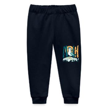 Moin Möwe in Mütze Ostsee und Nordsee Sprüche - Baby Organic Jogginghose Baby Tumbler von Stanley/Stella - Navy - Vorne
