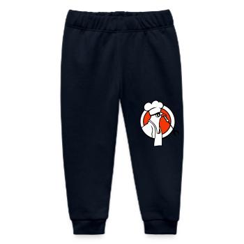 Bird grilling sausage grilling delicious eating sausages - Baby Organic Sweatpants by Stanley/Stella - navy - Front