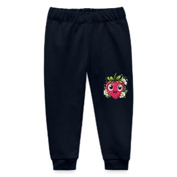 Strawberry with daisies - Baby Organic Sweatpants by Stanley/Stella - navy - Front