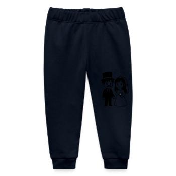 Bride and groom Couple Anime - Baby Organic Sweatpants by Stanley/Stella - navy - Front