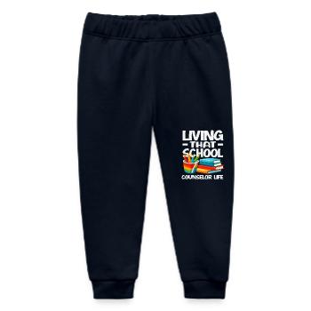 Live the School Counselor's Life - Baby Organic Sweatpants by Stanley/Stella - navy - Front