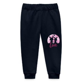 Bunny love - Valentine's Day gift - Baby Organic Sweatpants by Stanley/Stella - navy - Front