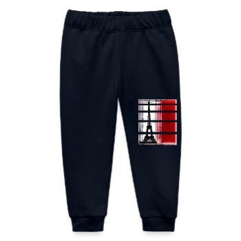Paris Eiffel Tower Modern Casual Style - Baby Organic Sweatpants by Stanley/Stella - navy - Front