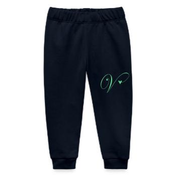 Monogram V Heart Vine - Baby Organic Sweatpants by Stanley/Stella - navy - Front