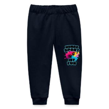 Aufdruck Hundesport ist fun rainbow Var. schwarz - Baby Organic Jogginghose Baby Tumbler von Stanley/Stella - Navy - Vorne