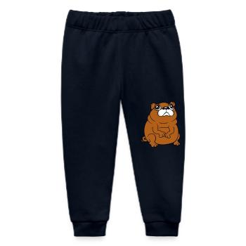 Pug dog sits small begging dick looks sad - Baby Organic Sweatpants by Stanley/Stella - navy - Front