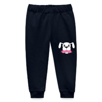 Dog Sausage Mouth Hunger Food Eats Sausages Sweet - Baby Organic Sweatpants by Stanley/Stella - navy - Front