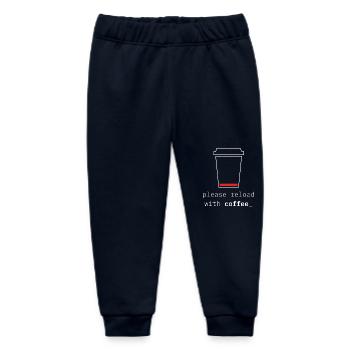 Aufladen mit Kaffee – Low Battery & Coffee - Baby Organic Jogginghose Baby Tumbler von Stanley/Stella - Navy - Vorne