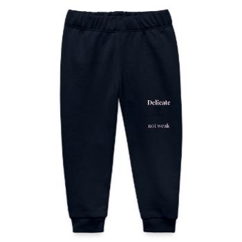 Delicate Not Weak T-Shirt – Feminine But Fierce - Baby Organic Sweatpants by Stanley/Stella - navy - Front