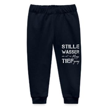 stille wasser sind tief ruhig - Baby Organic Jogginghose Baby Tumbler von Stanley/Stella - Navy - Vorne