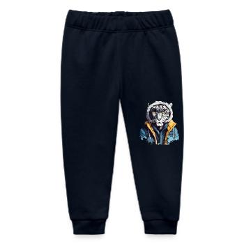 Streetstyle Schneeleopard | Leoparden-Liebhaber - Baby Organic Jogginghose Baby Tumbler von Stanley/Stella - Navy - Vorne