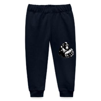 Snare Drum | Monkey Orchestra Street Art Banksy - Baby Organic Sweatpants by Stanley/Stella - navy - Front