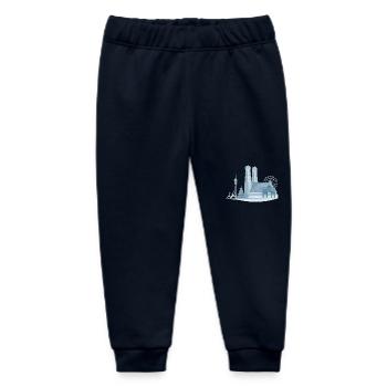 Munich Skyline - Hand Painted Watercolor - Baby Organic Sweatpants by Stanley/Stella - navy - Front