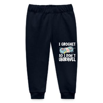 I Crochet So I Don't Unravel - Baby Organic Sweatpants by Stanley/Stella - navy - Front