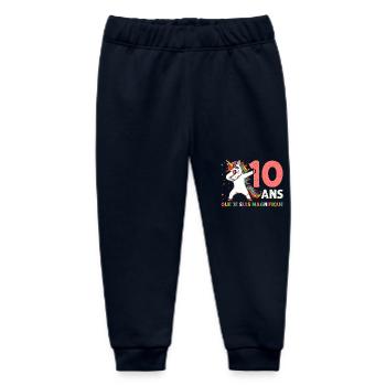 Licorne Dab Cadeau 10 Ème Anniversaire 10 Ans - Pantalon de jogging bébé bio Stanley/Stella - marine - Devant