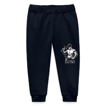 Topless construction worker - Hard Work Design - Baby Organic Sweatpants by Stanley/Stella - navy - Front