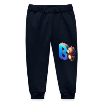 Cute bear with glowing letter B - Baby Organic Sweatpants by Stanley/Stella - navy - Front