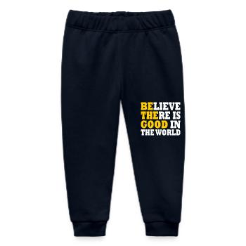 believe there is good in the world - Baby Organic Sweatpants by Stanley/Stella - navy - Front