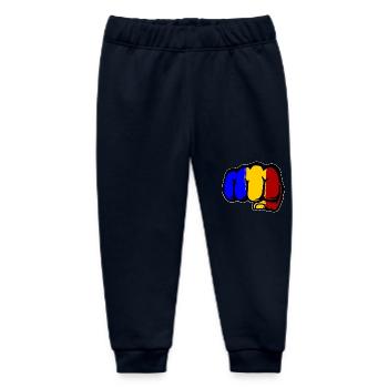 Rumänien Flagge Hand Faust - Baby Organic Jogginghose Baby Tumbler von Stanley/Stella - Navy - Vorne