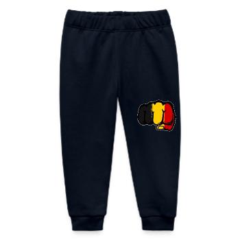 Belgien Flagge Hand Faust - Baby Organic Jogginghose Baby Tumbler von Stanley/Stella - Navy - Vorne