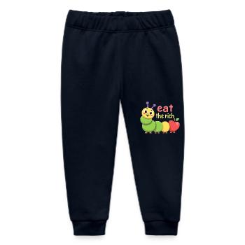 Hungry Worm - Kawaii Caterpillar - Baby Organic Sweatpants by Stanley/Stella - navy - Front