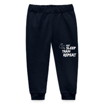 eat sleep train repeat - Baby Organic Jogginghose Baby Tumbler von Stanley/Stella - Navy - Vorne