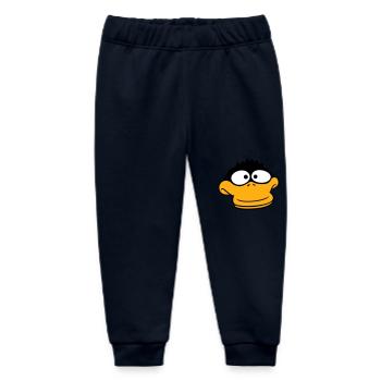 Duck looks funny goofy anxious confused comic - Baby Organic Sweatpants by Stanley/Stella - navy - Front