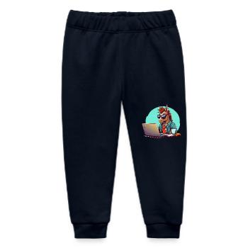 Pferde-Power CEO - Kaffee und Laptop im Business - Baby Organic Jogginghose Baby Tumbler von Stanley/Stella - Navy - Vorne