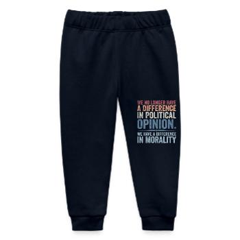 we no longer have difference in political opinion - Baby Organic Sweatpants by Stanley/Stella - navy - Front