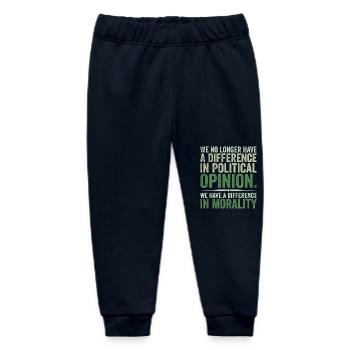we no longer have difference in political opinion - Baby Organic Sweatpants by Stanley/Stella - navy - Front