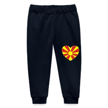 Nordmazedonien Flagge Herz - Baby Organic Jogginghose Baby Tumbler von Stanley/Stella - Navy - Vorne