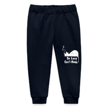 Cat So Lazy Can't Move - Baby Organic Sweatpants by Stanley/Stella - navy - Front