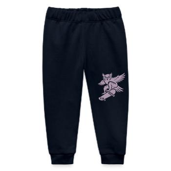 Snowy Owl Skateboard Silhouette Minimalist - Baby Organic Sweatpants by Stanley/Stella - navy - Front