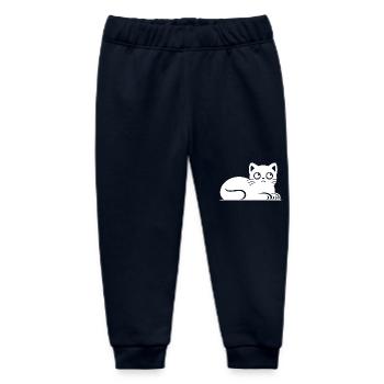 Little fat cat Drawing - Baby Organic Sweatpants by Stanley/Stella - navy - Front